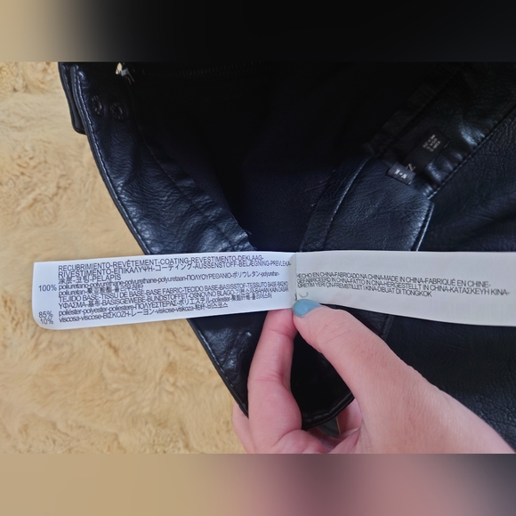 Zara Vegan Leather Mini A-Line Skirt, - Picture 3 of 5